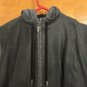 Francis Leon Contrast Black Leather Gray Wool Owens Ann Hooded Coat S