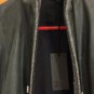 Francis Leon Contrast Black Leather Gray Wool Owens Ann Hooded Coat S