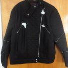 ASOS Oversized Cocoon Contrast Oxblood Black Wool Quilted Biker Moto Jacket 6