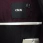 ASOS Oversized Cocoon Contrast Oxblood Black Wool Quilted Biker Moto Jacket 6