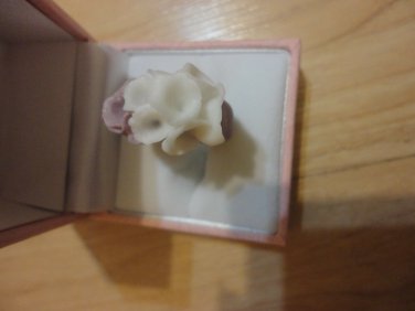 Beautiful Handmade Pastel Purple White Matte Porcelain Ring 6.5
