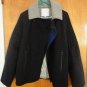 RARE Surface to Air $550 Color Block Navy Blue Gray Wool Moto Jacket M