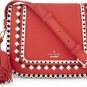 Kate Spade Jasper Crown Street Prickly Pear Red Pebbled Leather Crossbody Bag