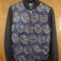 ASOS Summer Spring Oriental Rose Jacquard Blue Gray Slim Bomber Jacket 4