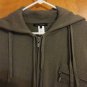 Nanette Lepore Silk Olive Oversized Collar Military Zip Poncho Cape Jacket S