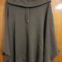 Nanette Lepore Silk Olive Oversized Collar Military Zip Poncho Cape Jacket S
