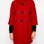 Sisley Red Oversized Cocoon Wool Hooded Duffle Toggle Coat 6