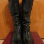 Moma Italy Fold Over Black Leather Buckled Strap Equestrian Riding Boots 8.5 9
