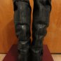 Moma Italy Fold Over Black Leather Buckled Strap Equestrian Riding Boots 8.5 9