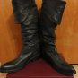 Moma Italy Fold Over Black Leather Buckled Strap Equestrian Riding Boots 8.5 9