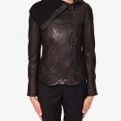Viktor & Rolf $2785 Owen Black Brown Knit Aviator Moto Biker Leather Jacket 2