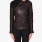 Viktor & Rolf $2785 Owen Black Brown Knit Aviator Moto Biker Leather Jacket 2