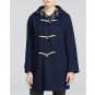 Weekend Max Mara $875 Vicolo Toggle Hooded Navy Striped Double Face Wool Coat