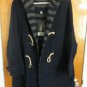 Weekend Max Mara $875 Vicolo Toggle Hooded Navy Striped Double Face Wool Coat