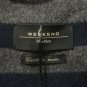 Weekend Max Mara $875 Vicolo Toggle Hooded Navy Striped Double Face Wool Coat