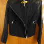 Paul & Joe Sister Black Leather Sleeve Navy Tweed Moto Jacket 6