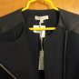 Paul & Joe Sister Black Leather Sleeve Navy Tweed Moto Jacket 6