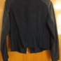 Paul & Joe Sister Black Leather Sleeve Navy Tweed Moto Jacket 6