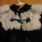 Topshop Curly Shearling Black Wool Duffle Toggle Hooded Swing Coat US 6 UK 10