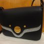 Coccinelle Clessidra Hourglass Lock Eggplant Box Purple Leather Shoulder Bag