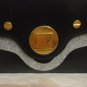 Coccinelle Clessidra Hourglass Lock Eggplant Box Purple Leather Shoulder Bag