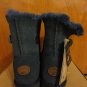 Rare Emu Angel Lo Buckled Strap Indigo Navy Sheepskin Shearling Ankle Boots 8