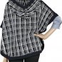 Cute Preppy Rare Pringle 1815 $600 Plaid Navy Wool Textured Hooded Cape S M L