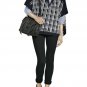 Cute Preppy Rare Pringle 1815 $600 Plaid Navy Wool Textured Hooded Cape S M L