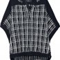 Cute Preppy Rare Pringle 1815 $600 Plaid Navy Wool Textured Hooded Cape S M L