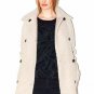 Surface to Air Teddy Nubby Textured Fluffy Fuzzy Wool Beige Cocoon Pea Coat S