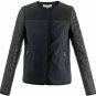 Vanessa Bruno Athe Fall Autumn Black Quilted Leather Minimalist Jacket 6 APC