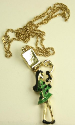 Vintage gold filled necklace chain Girl Phone Pendant