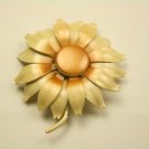 Vintage Cream Enamel Flower Pin, 1960's Brooch