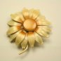Vintage Cream Enamel Flower Pin, 1960's Brooch