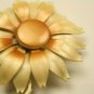 Vintage Cream Enamel Flower Pin, 1960's Brooch