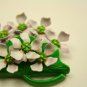 Cute Vintage Metal Enamel Pin, Lily Pad with Flowers