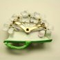 Cute Vintage Metal Enamel Pin, Lily Pad with Flowers