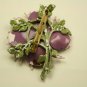 Vintage Enamel Pin, Lilac with center purple rhinestone