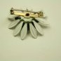 Vintage Small Black & White Enamel Metal Pin, Daisy Flower !