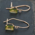10KT Yellow Gold Peridot and Diamond Earrings