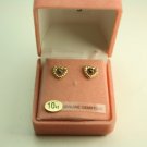 10KT Gold Heart Gemstone Earrings