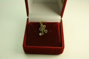 10KT Gold ""H"" Pendant