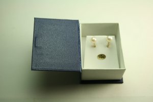10KT Gold Pearl and Diamond Earrings