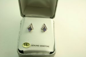 14KT Gold Diamond and Gemstone Earrings
