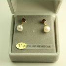 14KT Gold Pearl and Gemstone Earrings
