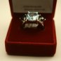 Ladies Sterling Silver Ring with Rhodium plating, Blue Topaz & Sapphires