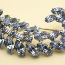 Light Blue Rhinestone Flower Pin Brooch