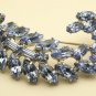 Light Blue Rhinestone Flower Pin Brooch
