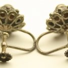 Dutch Silver Screw Back Earrings, Jac. A. Jacobs