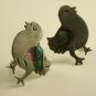 Mexico Sterling Silver Earrings, Cute Chicks with abalone, Screwback